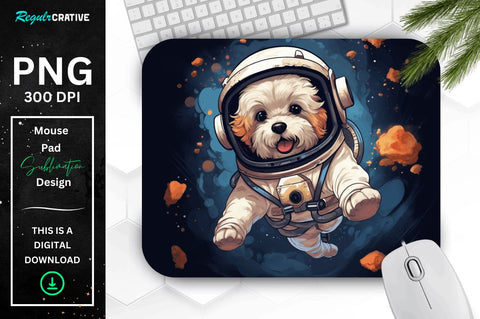 Cute Astronaunt Dog Mouse Pad Bundle Sublimation Regulrcrative 