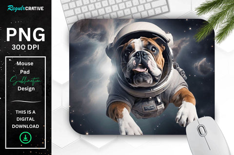 Cute Astronaunt Dog Mouse Pad Bundle Sublimation Regulrcrative 