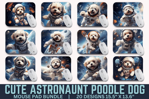 Cute Astronaunt Dog Mouse Pad Bundle Sublimation Regulrcrative 