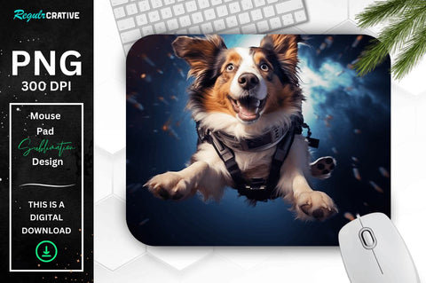 Cute Astronaunt Dog Mouse Pad Bundle Sublimation Regulrcrative 