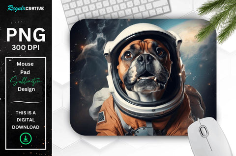 Cute Astronaunt Dog Mouse Pad Bundle Sublimation Regulrcrative 