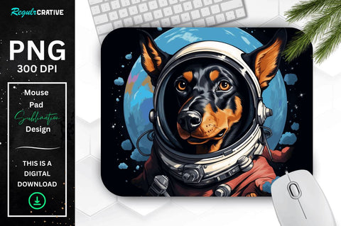 Cute Astronaunt Dog Mouse Pad Bundle Sublimation Regulrcrative 