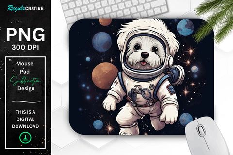 Cute Astronaunt Dog Mouse Pad Bundle Sublimation Regulrcrative 