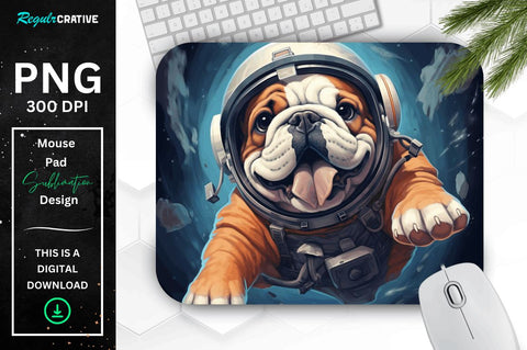 Cute Astronaunt Dog Mouse Pad Bundle Sublimation Regulrcrative 