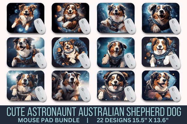Cute Astronaunt Dog Mouse Pad Bundle Sublimation Regulrcrative 