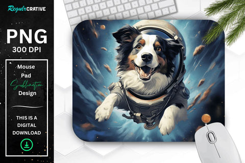 Cute Astronaunt Dog Mouse Pad Bundle Sublimation Regulrcrative 