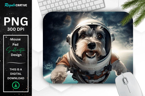 Cute Astronaunt Dog Mouse Pad Bundle Sublimation Regulrcrative 