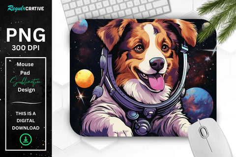 Cute Astronaunt Dog Mouse Pad Bundle Sublimation Regulrcrative 