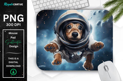 Cute Astronaunt Dog Mouse Pad Bundle Sublimation Regulrcrative 