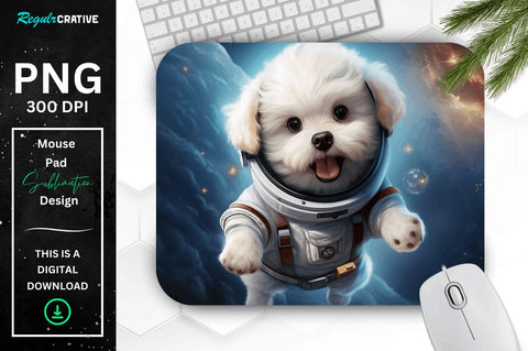 Cute Astronaunt Dog Mouse Pad Bundle Sublimation Regulrcrative 