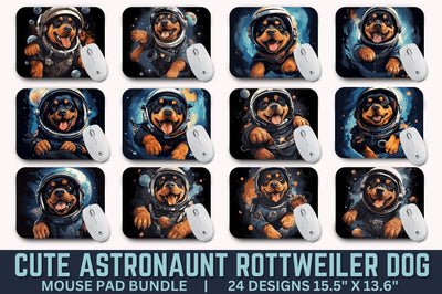 Cute Astronaunt Dog Mouse Pad Bundle Sublimation Regulrcrative 