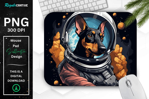 Cute Astronaunt Dog Mouse Pad Bundle Sublimation Regulrcrative 