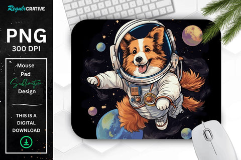 Cute Astronaunt Dog Mouse Pad Bundle Sublimation Regulrcrative 