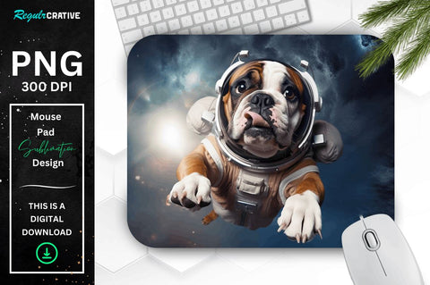 Cute Astronaunt Dog Mouse Pad Bundle Sublimation Regulrcrative 