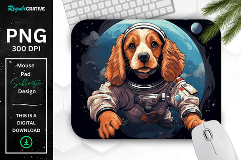 Cute Astronaunt Dog Mouse Pad Bundle Sublimation Regulrcrative 