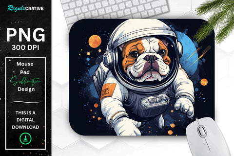 Cute Astronaunt Dog Mouse Pad Bundle Sublimation Regulrcrative 