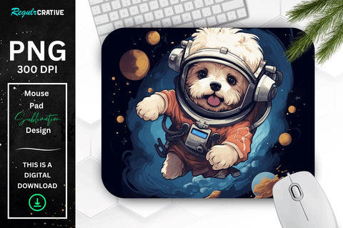 Cute Astronaunt Dog Mouse Pad Bundle Sublimation Regulrcrative 