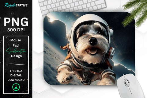 Cute Astronaunt Dog Mouse Pad Bundle Sublimation Regulrcrative 