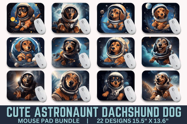 Cute Astronaunt Dog Mouse Pad Bundle Sublimation Regulrcrative 