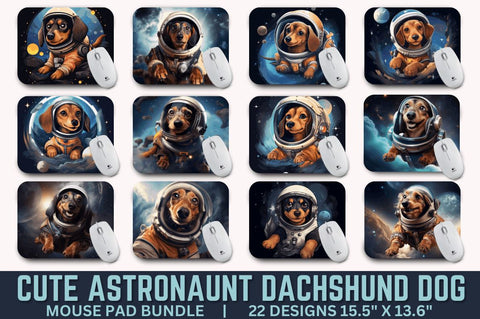Cute Astronaunt Dog Mouse Pad Bundle Sublimation Regulrcrative 
