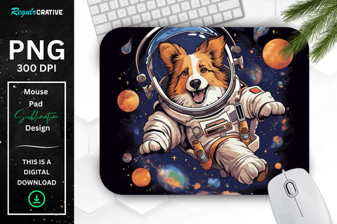 Cute Astronaunt Dog Mouse Pad Bundle Sublimation Regulrcrative 