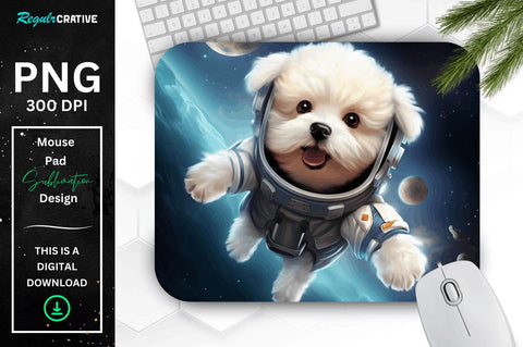 Cute Astronaunt Dog Mouse Pad Bundle Sublimation Regulrcrative 