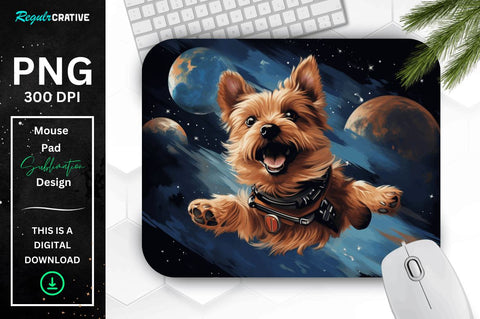 Cute Astronaunt Dog Mouse Pad Bundle Sublimation Regulrcrative 