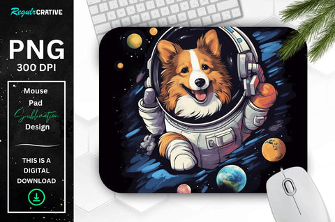 Cute Astronaunt Dog Mouse Pad Bundle Sublimation Regulrcrative 