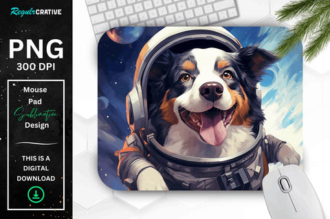 Cute Astronaunt Dog Mouse Pad Bundle Sublimation Regulrcrative 