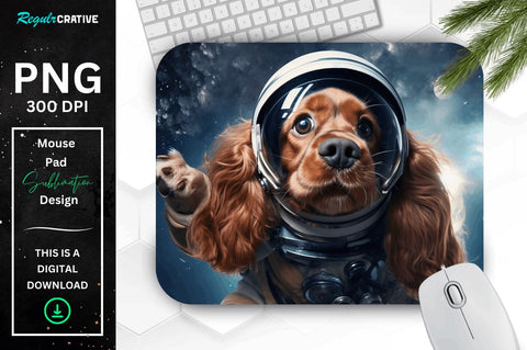 Cute Astronaunt Dog Mouse Pad Bundle Sublimation Regulrcrative 