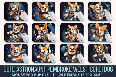 Cute Astronaunt Dog Mouse Pad Bundle Sublimation Regulrcrative 