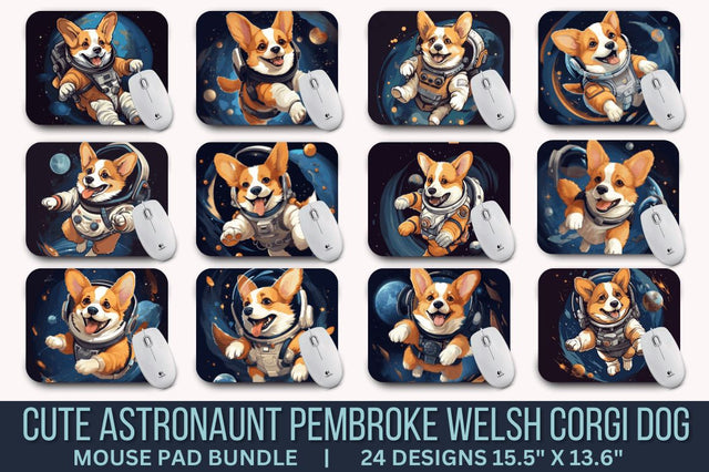 Cute Astronaunt Dog Mouse Pad Bundle Sublimation Regulrcrative 