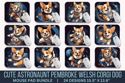 Cute Astronaunt Dog Mouse Pad Bundle Sublimation Regulrcrative 