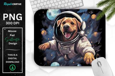 Cute Astronaunt Dog Mouse Pad Bundle Sublimation Regulrcrative 