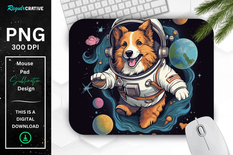 Cute Astronaunt Dog Mouse Pad Bundle Sublimation Regulrcrative 