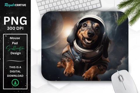 Cute Astronaunt Dog Mouse Pad Bundle Sublimation Regulrcrative 
