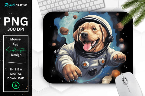 Cute Astronaunt Dog Mouse Pad Bundle Sublimation Regulrcrative 