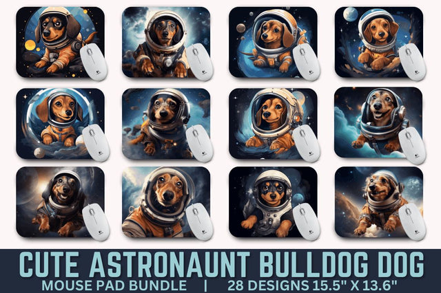 Cute Astronaunt Dog Mouse Pad Bundle Sublimation Regulrcrative 