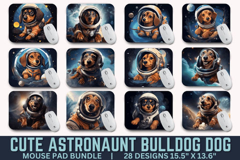 Cute Astronaunt Dog Mouse Pad Bundle Sublimation Regulrcrative 
