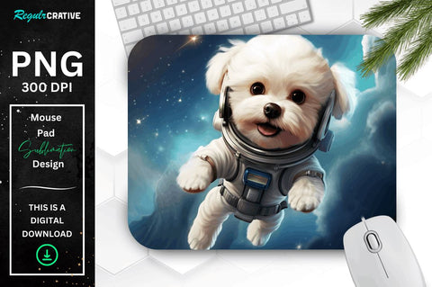 Cute Astronaunt Dog Mouse Pad Bundle Sublimation Regulrcrative 