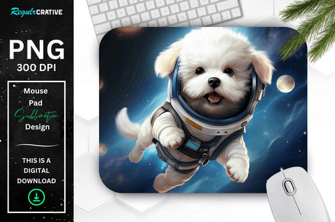 Cute Astronaunt Dog Mouse Pad Bundle Sublimation Regulrcrative 