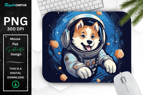 Cute Astronaunt Dog Mouse Pad Bundle Sublimation Regulrcrative 