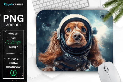Cute Astronaunt Dog Mouse Pad Bundle Sublimation Regulrcrative 