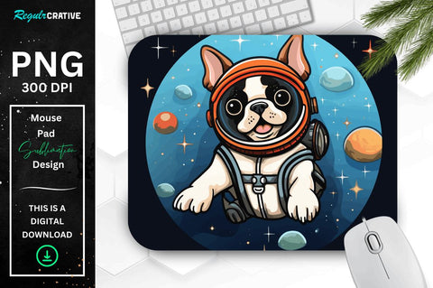 Cute Astronaunt Dog Mouse Pad Bundle Sublimation Regulrcrative 