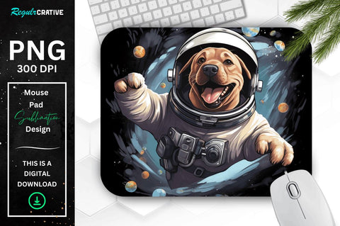 Cute Astronaunt Dog Mouse Pad Bundle Sublimation Regulrcrative 