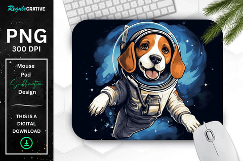 Cute Astronaunt Dog Mouse Pad Bundle Sublimation Regulrcrative 