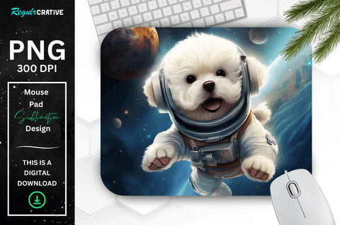 Cute Astronaunt Dog Mouse Pad Bundle Sublimation Regulrcrative 