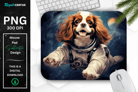 Cute Astronaunt Dog Mouse Pad Bundle Sublimation Regulrcrative 