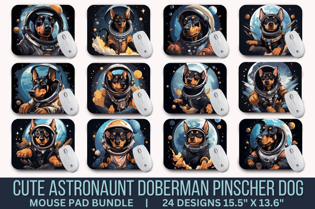 Cute Astronaunt Dog Mouse Pad Bundle Sublimation Regulrcrative 