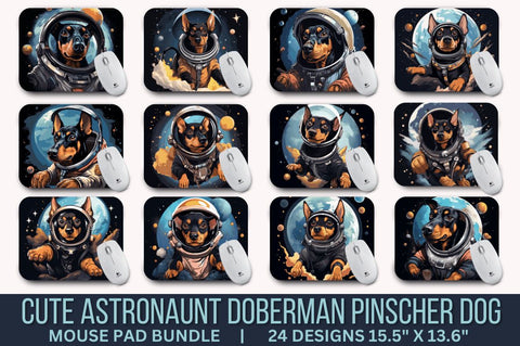 Cute Astronaunt Dog Mouse Pad Bundle Sublimation Regulrcrative 